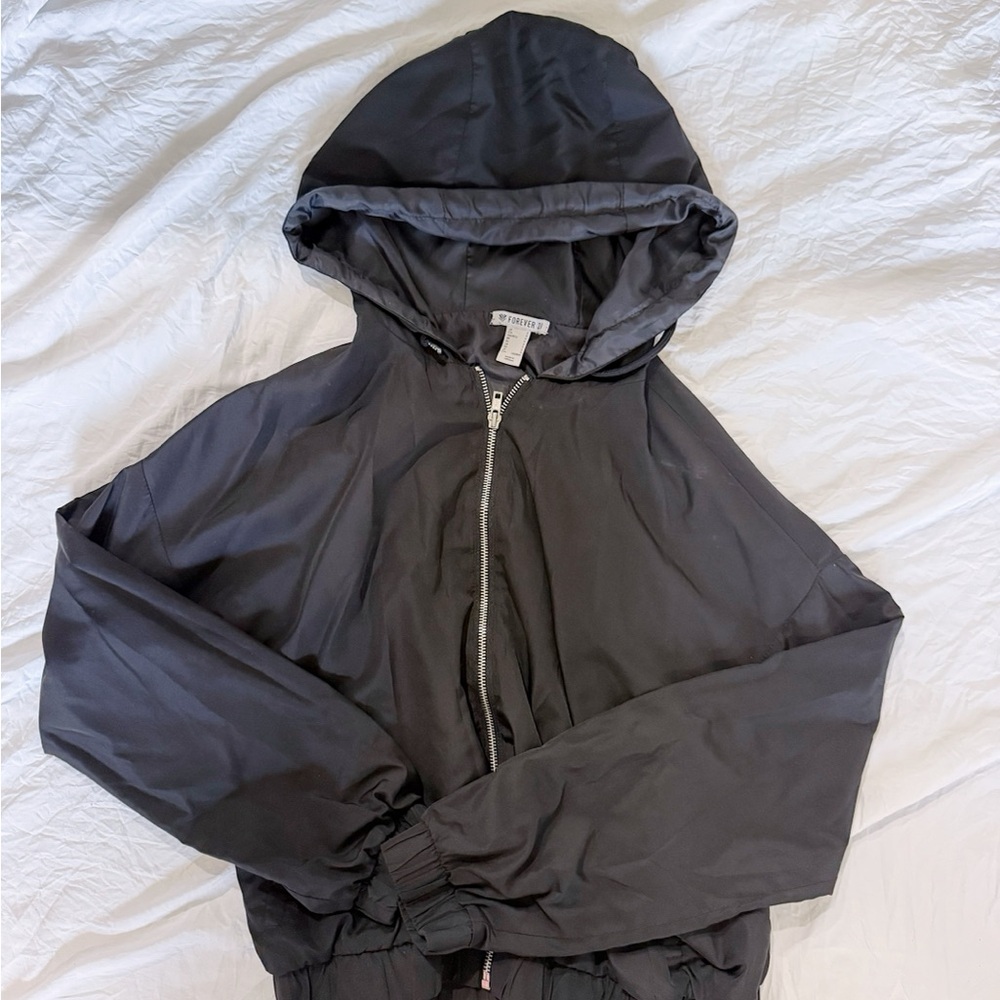 Forever 21 Charcoal Hooded Jacket